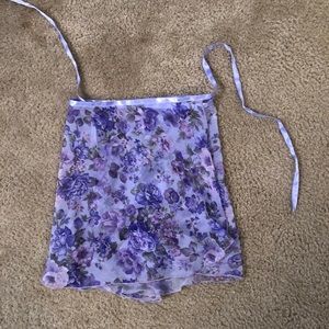 Purple floral ballet skirt
